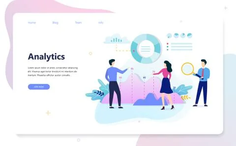 Business data analysis and analytics concept illustration Stock Illustration