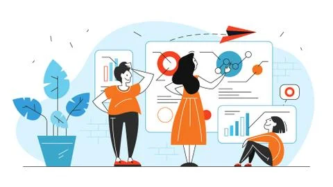 Business data analysis and analytics concept illustration Illustrazione stock