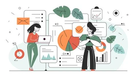 Business data analysis and analytics concept illustration Stock Illustration