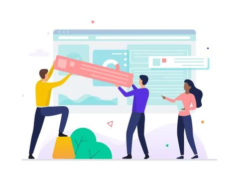 Business data analysis and analytics concept illustration Stock Illustration