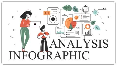Business data analysis and analytics concept illustration Stock Illustration