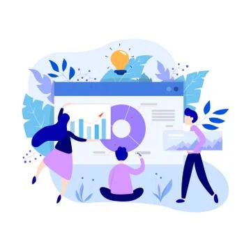 Business data analysis and analytics concept illustration Illustrazione stock