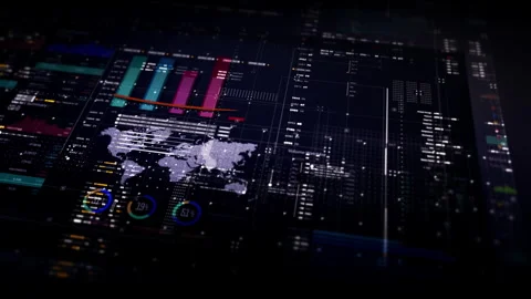 Business Data Analysis and Animated Graphs Vídeo Stock 264092256