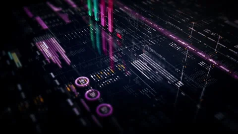 Business Data Analysis and Animated Graphs Stock Footage 264092269