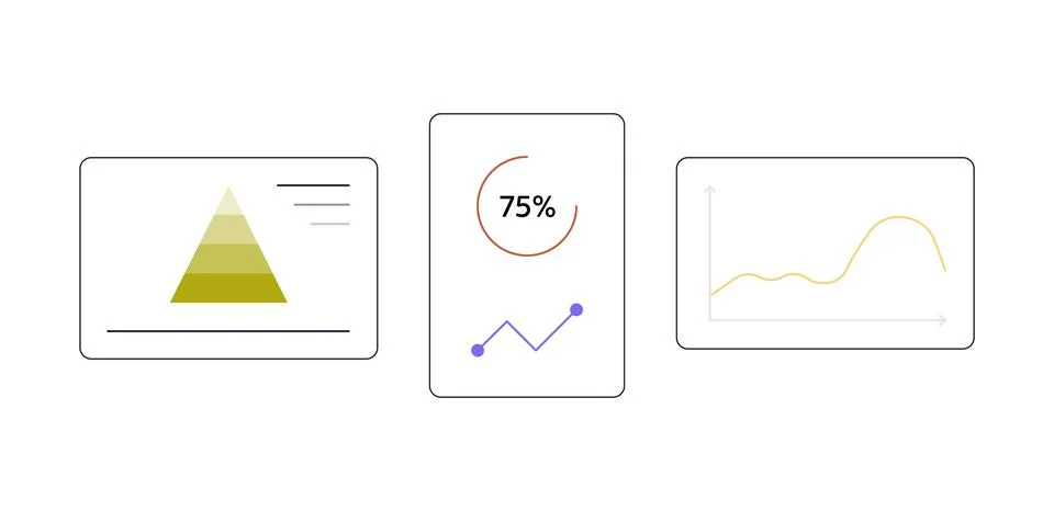 Business data analysis and effective management analyzing information. Illustrazione stock
