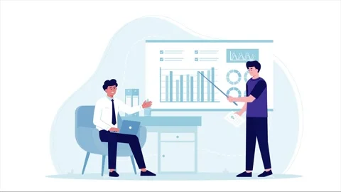 Business Data Analysis and Financial Graph Presentation. Stockbeeldmateriaal 333202713