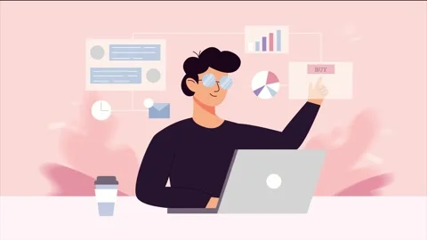 Business Data Analysis and Professional Management Illustration Stock Footage 333203118