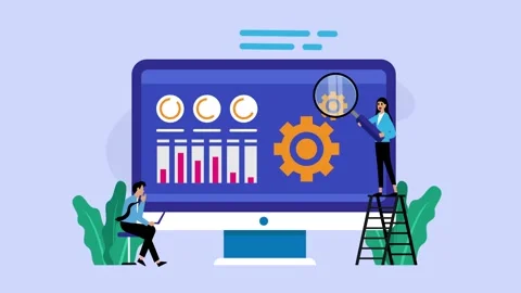 Business Data Analysis and Workflow Optimization with Professional Team car.. Stock Footage 337945018
