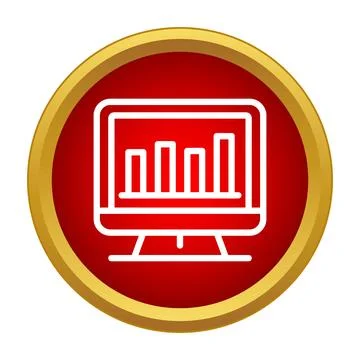 Business data analysis bar chart on monitor icon イラスト素材