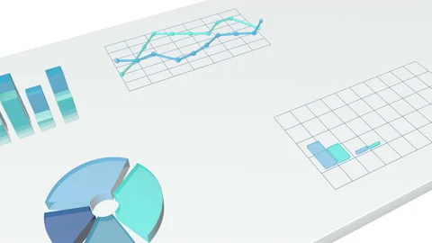 Business data analysis charts on an abstract digital board Stock Footage 159427690