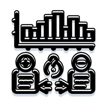 Business data analysis comparing employee performance statistics Stockillustratie