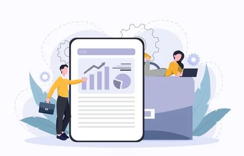 Business data analysis concept design. Vector illustration 스톡 일러스트