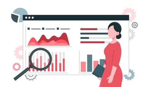 Business data analysis concept Stock-Illustration