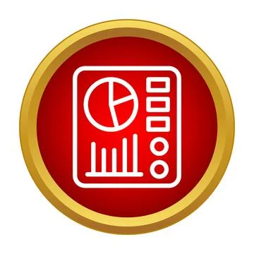 Business data analysis dashboard presenting financial statistics icon Stock Illustration