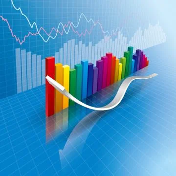 Business data analysis. Enterprise performance report design. Illustrazione stock
