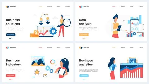Business data analysis, financial analytics, audit set, analysts research graph Stock-Illustration