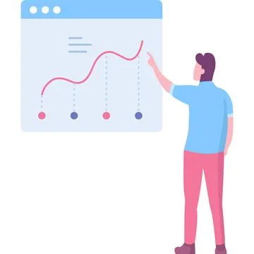 Business data analysis flat vector icon isolated Stock Illustration
