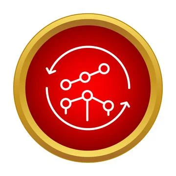 Business data analysis flowchart development process icon Illustrazione stock