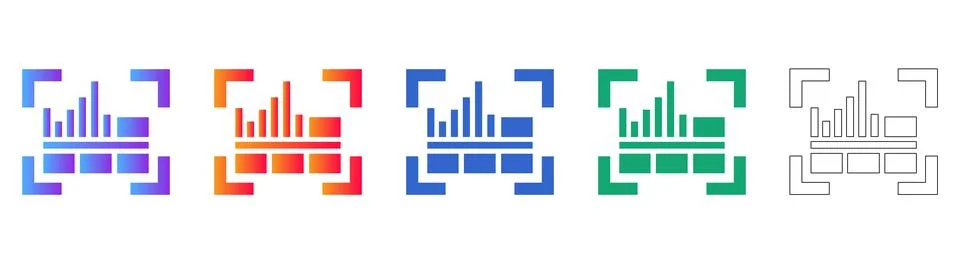 Business Data Analysis Graphic Set Stock Illustration