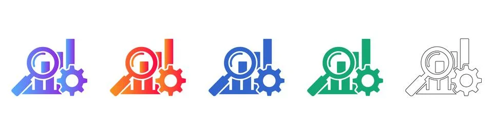 Business Data Analysis Icon Set icon set 스톡 일러스트