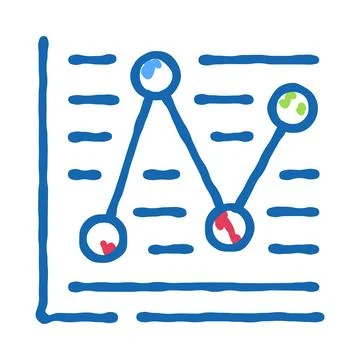 Business data analysis line chart icon illustrating performance Stock Illustration