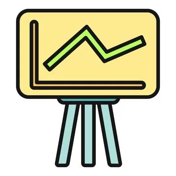Business data analysis line graph on easel Stock Illustration
