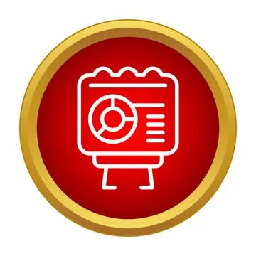 Business data analysis presentation on flip chart icon Stock Illustration