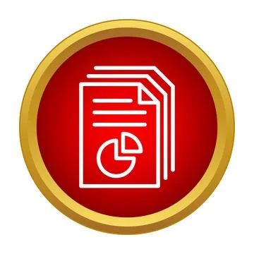 Business data analysis report document circular button 스톡 일러스트