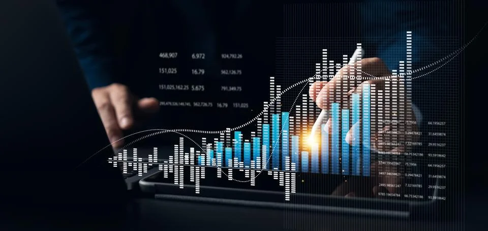 Business data analysis report with performance indicators dashboard, busine.. Stock Photos