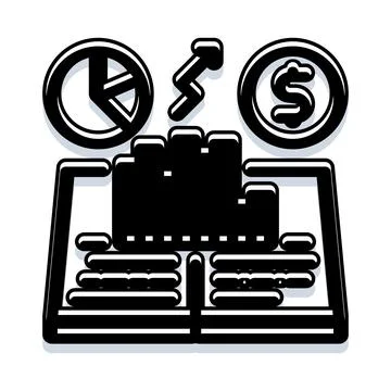 Business data analysis showing financial growth report Stock Illustration