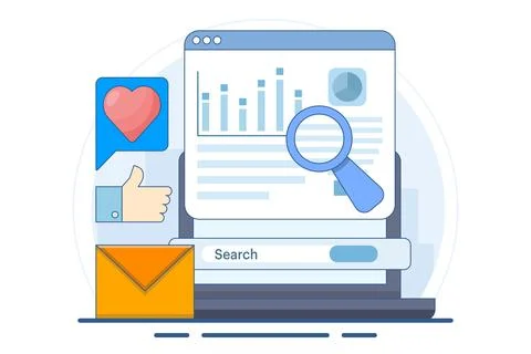 Business data analysis software concept Stock Illustration