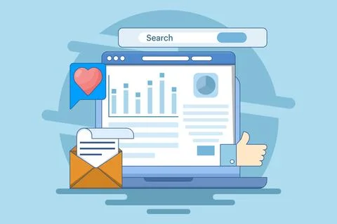 Business data analysis software concept Stock Illustration