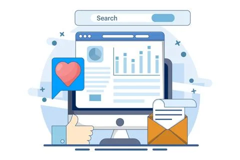 Business data analysis software concept Stock Illustration