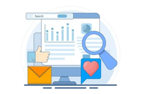 Business data analysis software concept Stock Illustration
