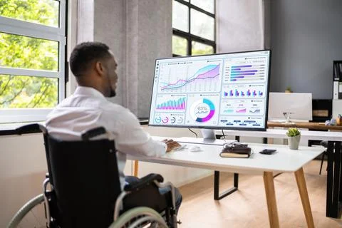 Business Data Analyst Using Computer Stock Photos