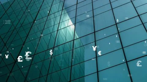 Business data analytic interface fly over smart city showing alteration future Stock Photos