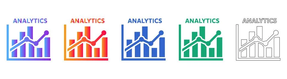 Business Data Analytics and Chart Icons Stock Illustration