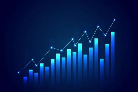 Business Data Analytics and Stock Market Trend Concept 스톡 일러스트