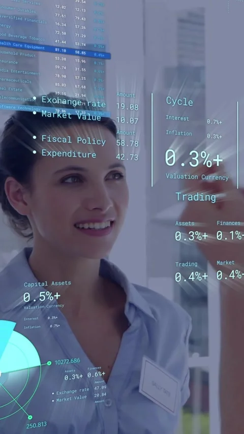 Business data analytics animation, diverse professionals in modern office Stock Footage 319976059