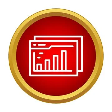 Business data analytics bar graph on a dashboard icon Stock Illustration