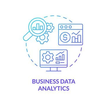 Business data analytics blue gradient concept icon Stock Illustration