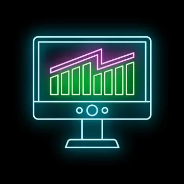 Business data analytics chart showing growth on monitor イラスト素材