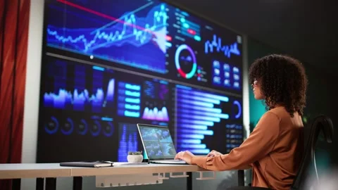Business Data Analytics Dashboard Stock Footage 305289374