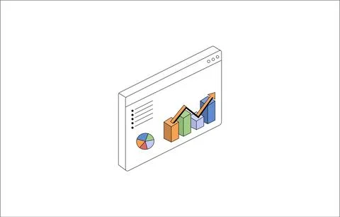 Business Data Analytics Dashboard Isometric Illustrazione stock