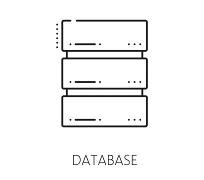Business data analytics, database line icon Stock Illustration