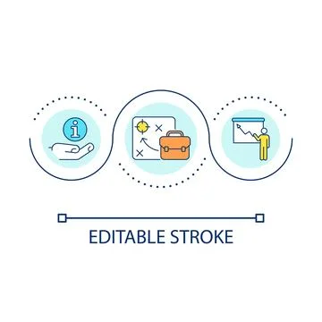 Business data analytics loop concept icon Stock Illustration