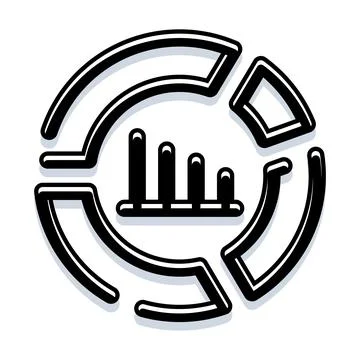 Business data analytics process with circular chart Illustrazione stock