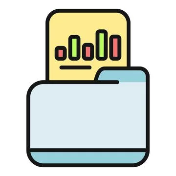 Business data analytics report folder icon Illustrazione stock
