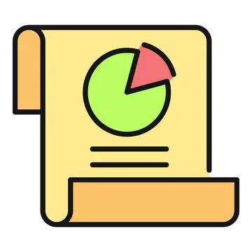 Business data analytics report pie chart document icon Stock Illustration