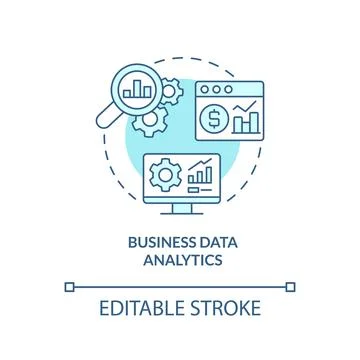 Business data analytics turquoise concept icon Stock Illustration